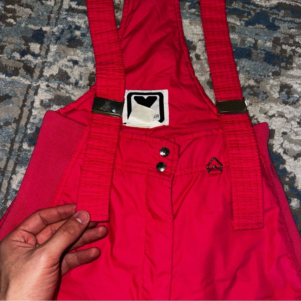 Hot Pink vintage Obermeyer Ski Overalls Pants - Picture 5 of 7